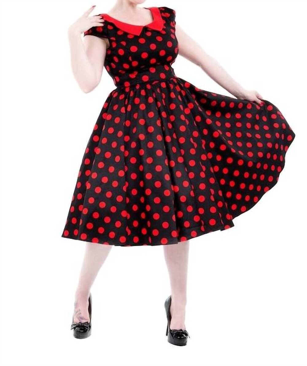 NEW ORCHID BLOOM polka dot swing dress in black red